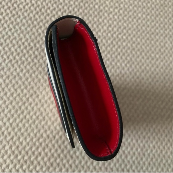 Liviana Conti Italian Leather Clutch – White with Red Stripe | NWOT - Picture 7 of 13